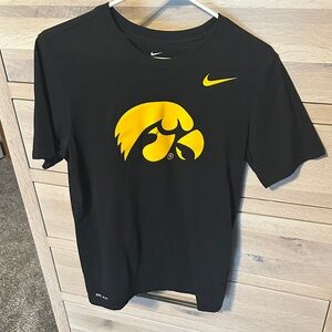 Nike Men's Black Tee with Yellow Logo